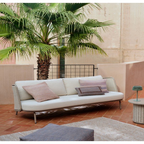 Bež/smeđe-siva podstavljena vrtna sofa Sedalis – Kave Home-image-1