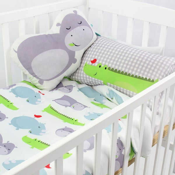 Pamučne plahte za duvet i jastuk za bebe Mr. Fox Hippo, 100 x 120 cm-image-2