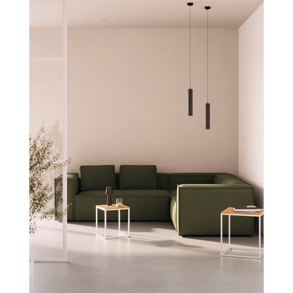 Zelena kutna garnitura od samta Blok – Kave Home-image-1