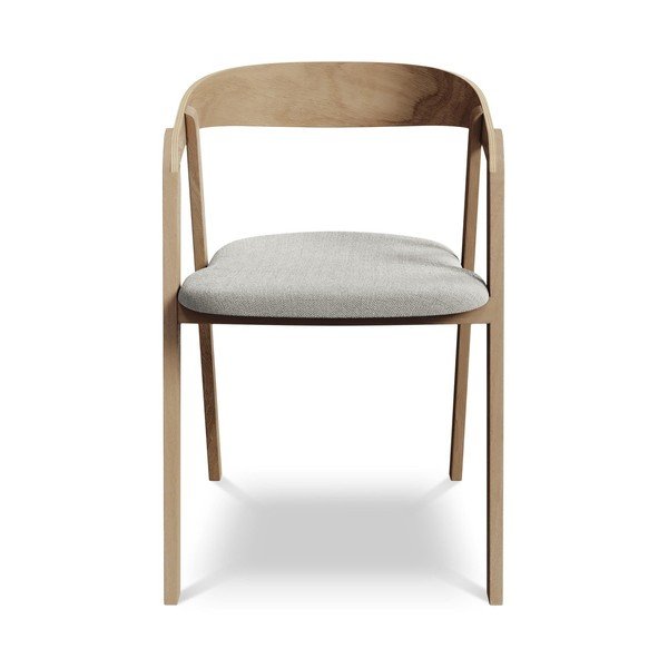 Svijetlo siva blagovaonska stolica od masivnog drveta Erika – Makamii-image-1