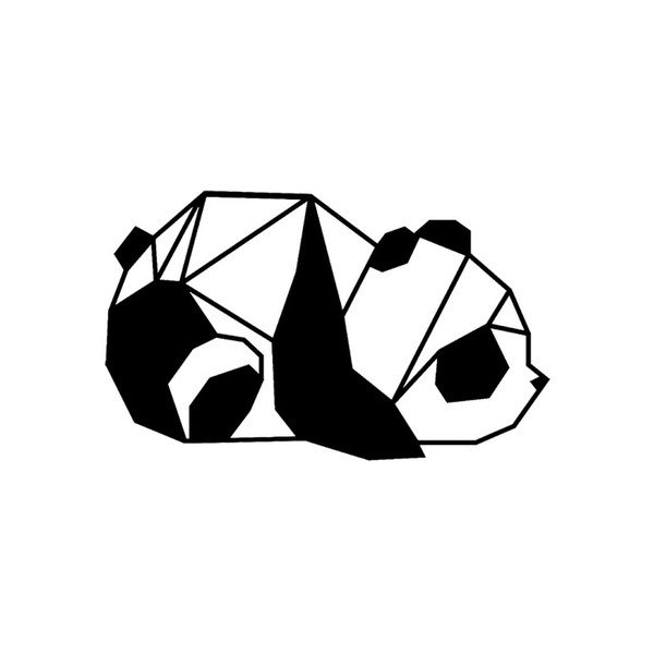 Crna metalna zidna dekoracija Panda, 55 x 33 cm-image-1