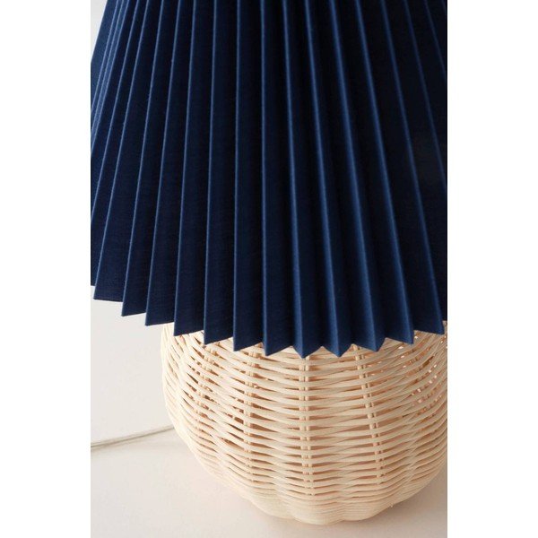 Plava/u prirodnoj boji stolna lampa od ratana (visina 36 cm) Sisal – Jotex-image-3