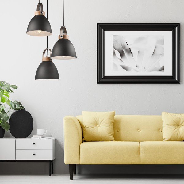 Crna viseća svjetiljka s metalnim sjenilom ø 37 cm Danielle – LAMKUR-image-2