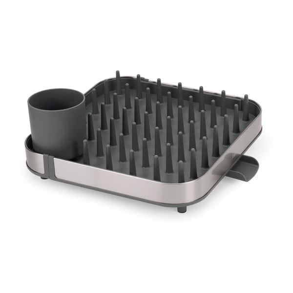 Sivi prilagodljiv ocjeđivač za posuđe od nehrđajućeg čelika 35x39 cm Duo – Joseph Joseph-image-3