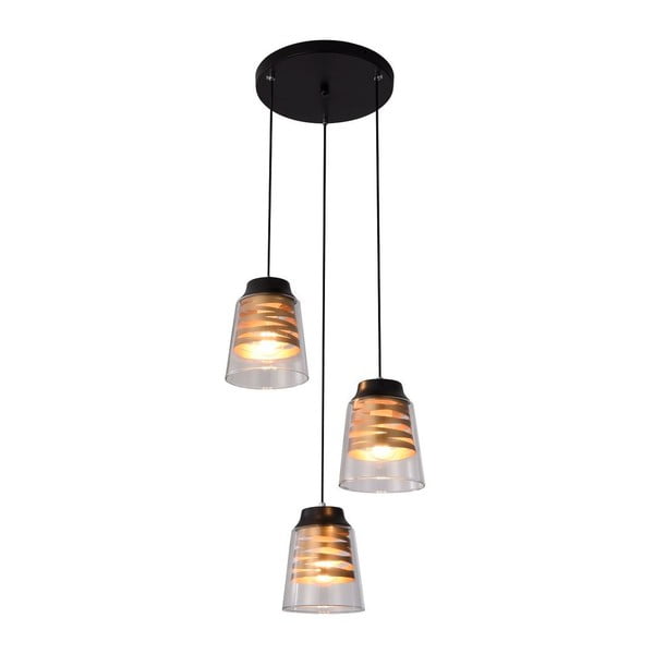 Crna visilica sa staklenim sjenilom Fresno - Candellux Lighting-image-2