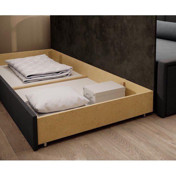 Tamno siva sklopiva/s prostorom za odlaganje sofa od šenila 214 cm Fulgeo – ELTAP-image-4