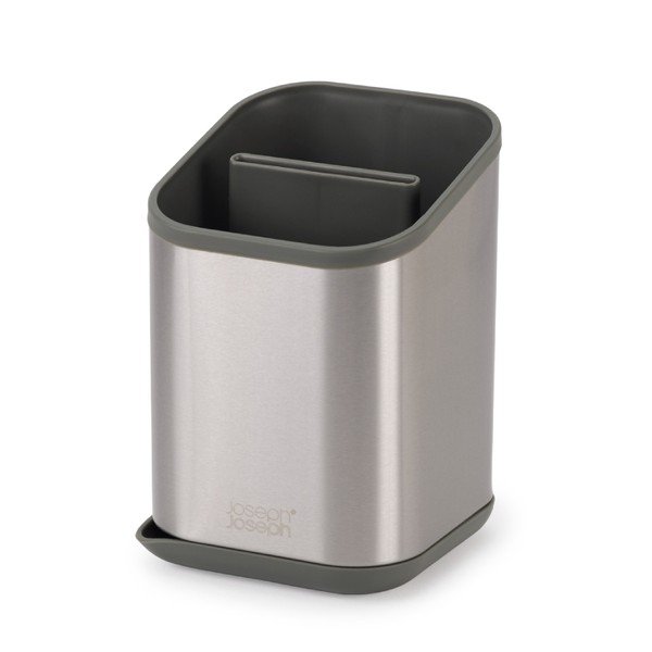 Ocjeđivač za posuđe od nehrđajućeg čelika za pribor u sjajno srebrnoj boji 11x11,5 cm Duo Steel – Joseph Joseph-image-4