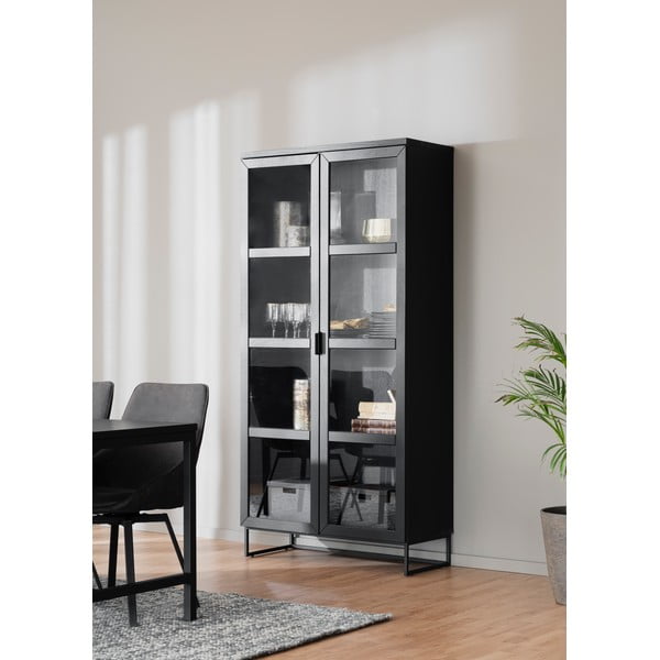 Vitrina od hrastovine u prirodnoj boji 95x195 cm Everett - Rowico-image-4