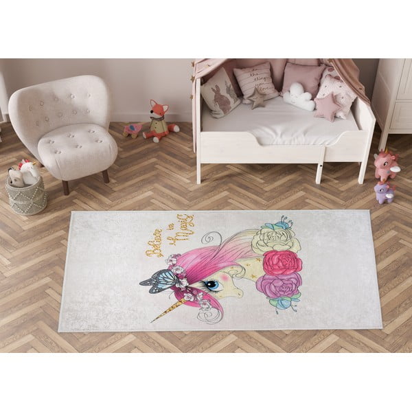 Periv dječji tepih boje slonovače 160x230 cm Cute Unicorn – Vitaus-image-1