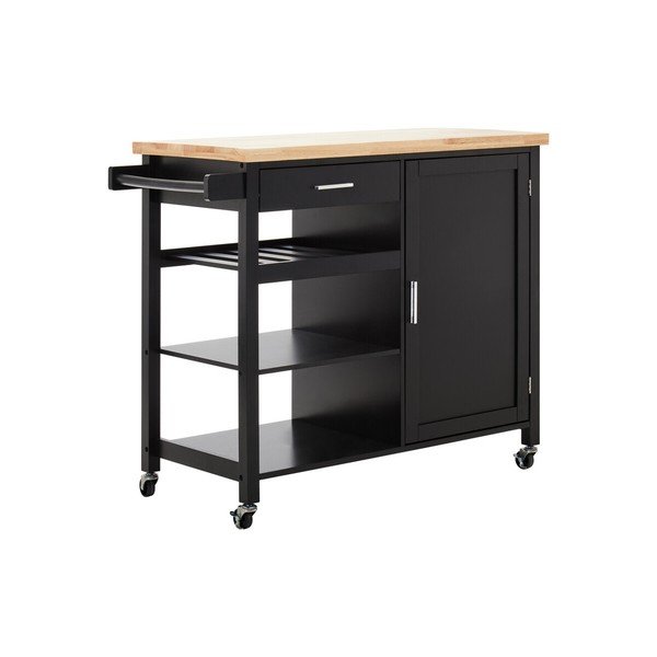 Kolica za posluživanje na kotačima od masivnog kaučuka 48x105 cm Frankfurt – Premier Housewares