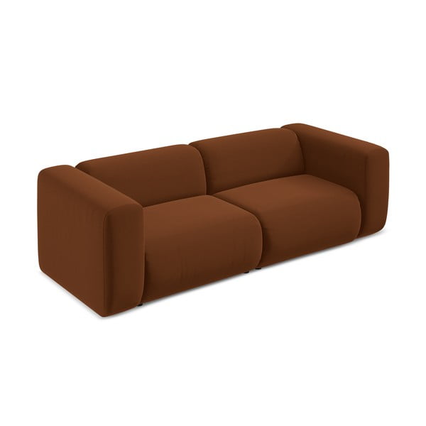 Narančasta/smeđa baršunasti sofa 228 cm Ekahi – Makamii-image-3