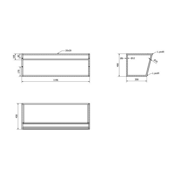 Bijelo/crno željezno zidno postolje ispod umivaonika 120x40 cm Ska – Sapho-image-4