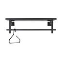 Crna metalna zidna vješalica s policom 76 cm Simplon – Spinder Design