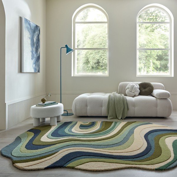 Zeleni ručno rađen vunen tepih 200x290 cm Envy Wool – Flair Rugs-image-1