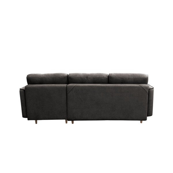 Tamnosivi kauč na razvlačenje sa svijetlim nogama Mazzini Sofas Ladybird, desni kut-image-1