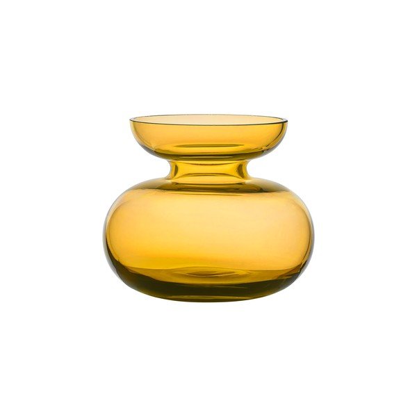 Oker žuta staklena ručno izrađena vaza (visina 9 cm) Inu – Zone