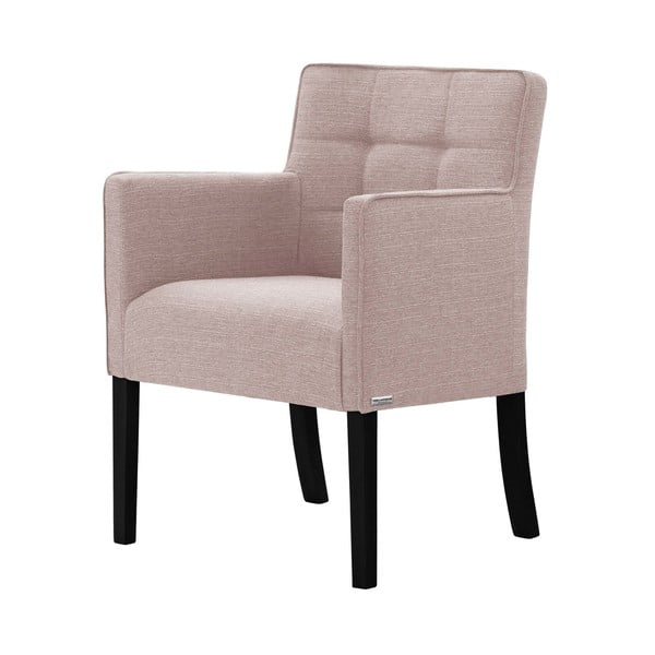 Svijetlo ružičasta stolica s nogama od crne bukve Ted Lapidus Maison Freesia