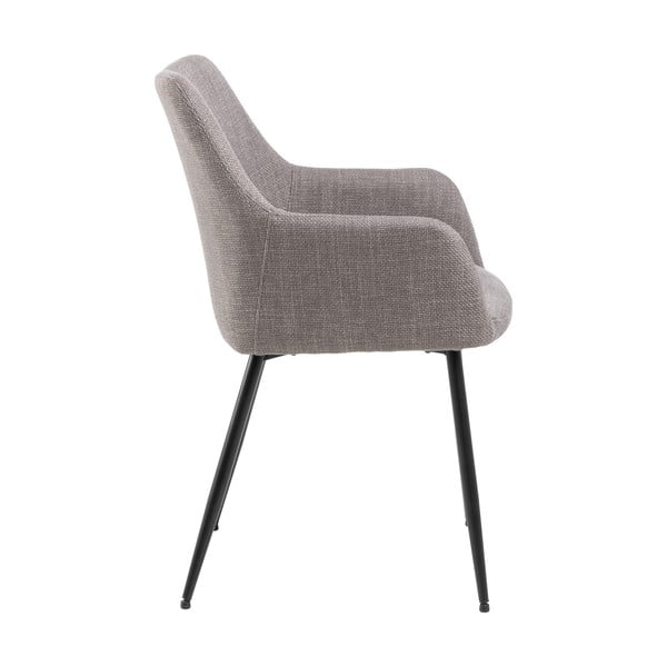 Svijetlo sive podstavljene blagovaonske stolice u setu s naslonima za ruke 2 kom Lizzy – Actona-image-3