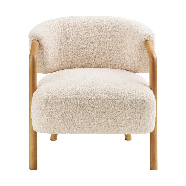 Krem fotelja od bouclé tkanine Dakar – House Nordic-image-4