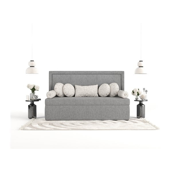 Sivi tapecirani krevet 90x200 cm Scala – Maison de Rêve-image-3