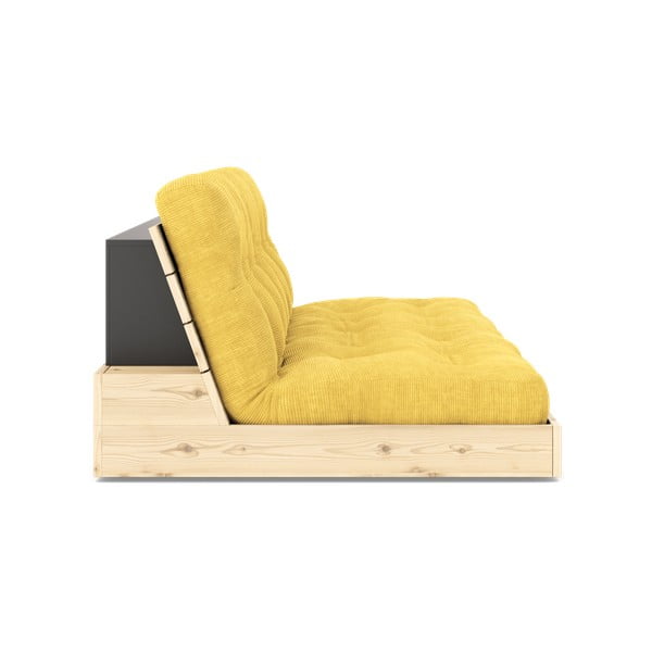 Žuta  sklopiva sofa od samta 196 cm Base – Karup Design-image-3