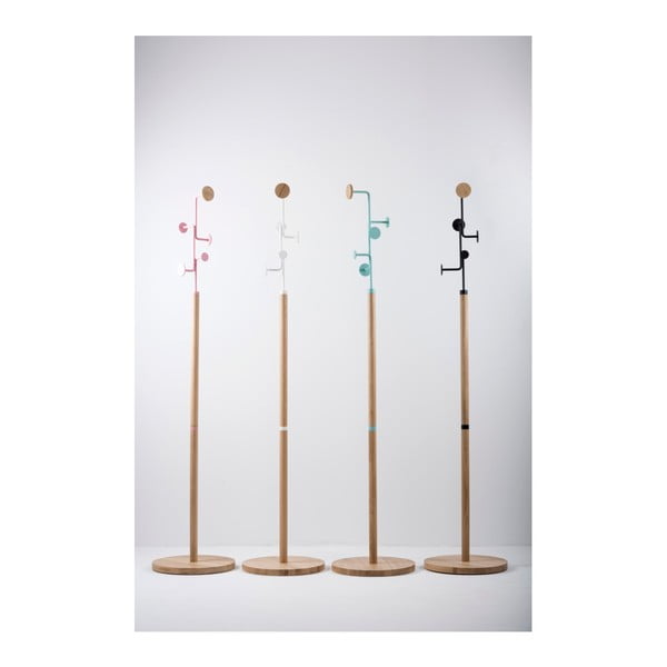 Podni stalak od masivnog hrastovog drva s plavim detaljem Gazzda Hook-image-3