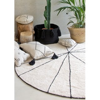 Krem periv/ručno rađen pamučan okrugao tepih ø 160 cm Trace Beige – Lorena Canals