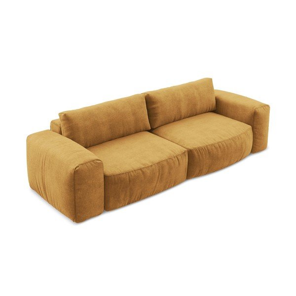 Senf žuta sklopiva sofa od šenila 275 cm Kuki – Makamii-image-3
