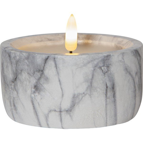 Sivo-bijela betonska LED svijeća Star Trading Flamme Marble, visina 7,5 cm