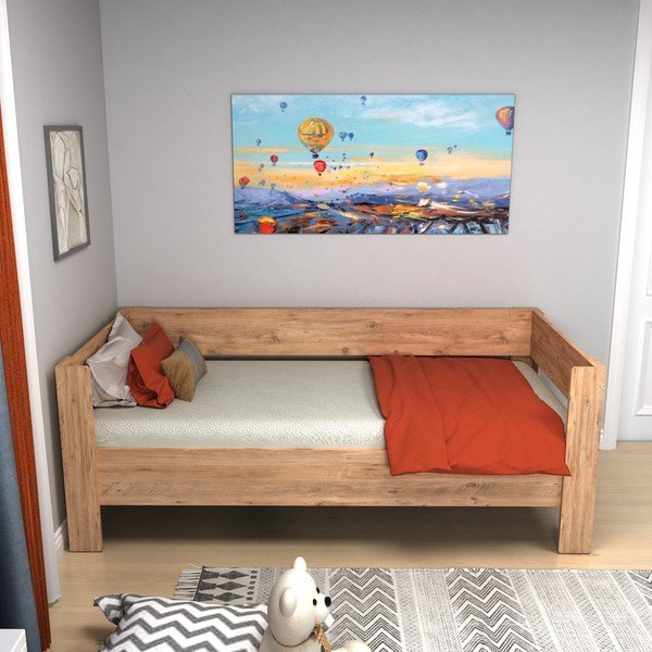 Krevet 90x190 cm u prirodnoj boji Malina – Kalune Design-image-1