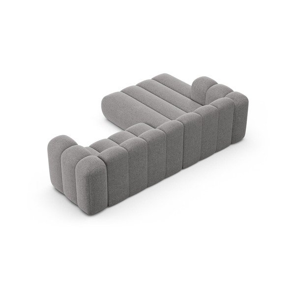 Siva kutna garnitura od šenila (s lijevim kutom/s ležaljkom) Lupine – Micadoni -image-3