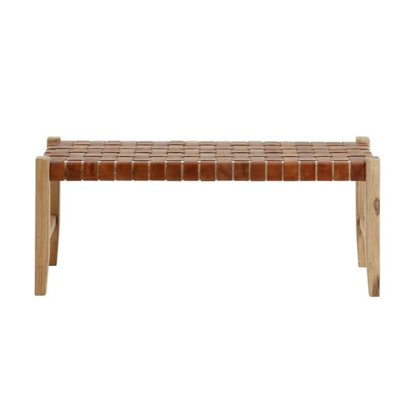 Konjak smeđa/u prirodnoj boji kožna klupa Calixta – Kave Home