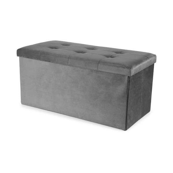 Sivi baršunast tabure – Compactor-image-2