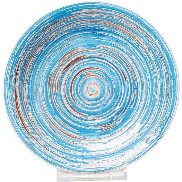 Plavi zemljani tanjur Kare Design Swirl, ⌀ 19 cm