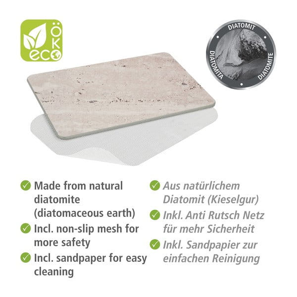 Svjetlo smeđa kupaonska prostirka od dijatomita 39x60 cm Puna – Wenko-image-3