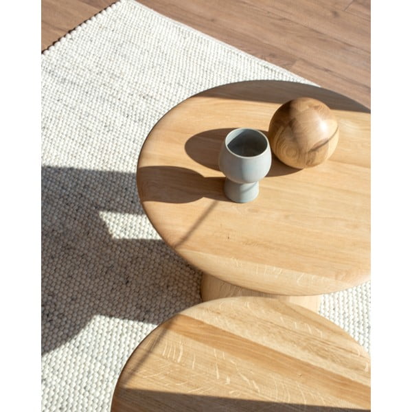 Okrugli pomoćni stol od punog hrasta ø 55 cm Mushroom – Gazzda-image-3