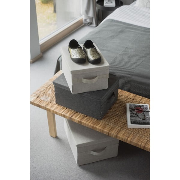 Bež tekstilna kutija za pohranu s poklopcem 35x26x19 cm Soft Storage – Bigso-image-4