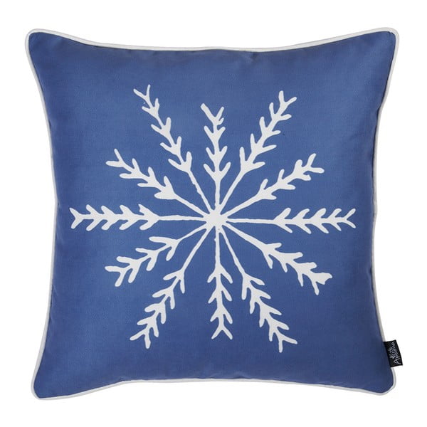 Plava jastučnica s božićnim motivom Mike & Co.. NEW YORK Honeyena pahuljica, 45 x 45 cm