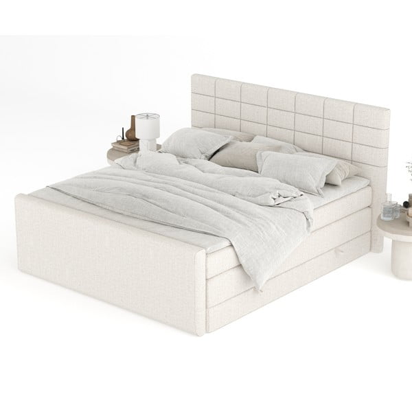 Bež boxspring krevet s prostorom za odlaganje 160x200 cm Ava – Maison de Rêve-image-4