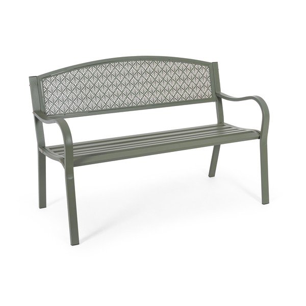 Kaki zelena metalna vrtna klupa Lizette – Bizzotto-image-2