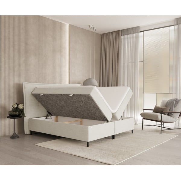 Krem boxspring krevet s prostorom za pohranu 180x200 cm Sinai – Maison de Rêve-image-2