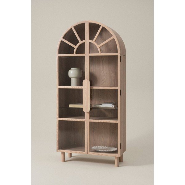 Vitrina u dekoru jasena u svijetloj prirodnoj boji 90x195x40 cm Sandor – Jotex-image-1