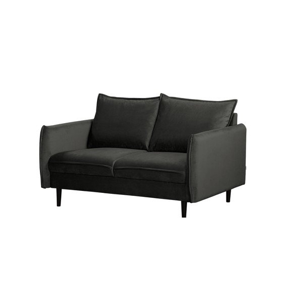 Tamno siva baršunasta sofa 138 cm Juli – Ropez-image-1