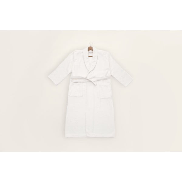 Bijeli pamučni kućni ogrtač veličine L/XL - Foutastic-image-1
