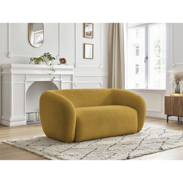 Žuta  sofa od šenila 160 cm Celine – Bobochic Paris-image-1