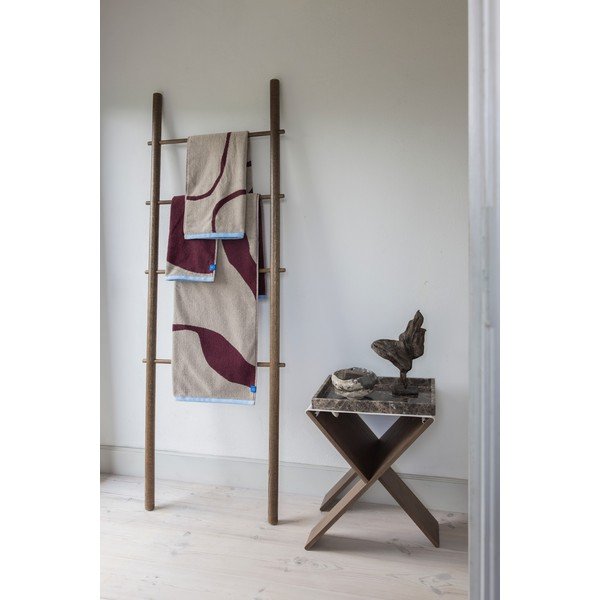 Bordo/sivo-bež ručnici u setu 2 kom od organskog pamuka od frotira 50x90 cm Nova Arte  – Mette Ditmer Denmark-image-1