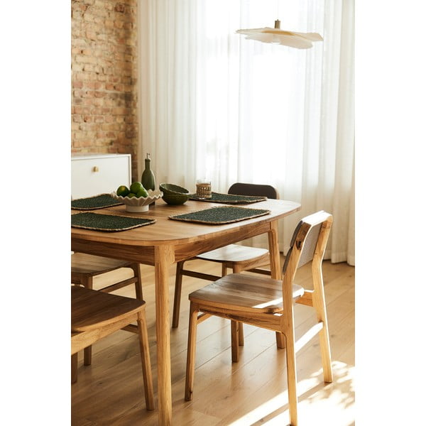 Blagovaonski stol od punog hrasta u prirodnoj boji 90x200 cm Twig – The Beds-image-2