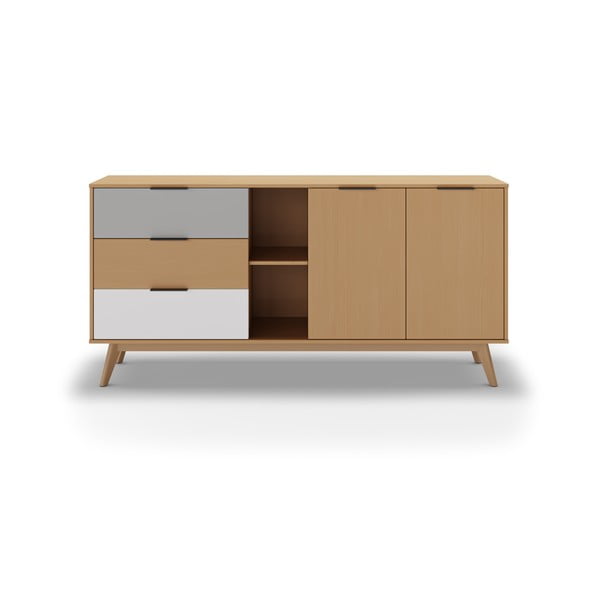 Niska komoda od borovine u prirodnoj boji 165x81 cm Elfa – Marckeric-image-4