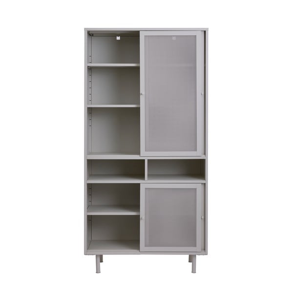 Sivi metalni ormarić s kliznim vratima 90x180x40 cm Veep – Unique Furniture-image-3