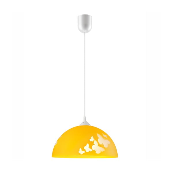 Oker žuta dječja svjetiljka sa staklenim sjenilom ø 30 cm Mariposa – LAMKUR